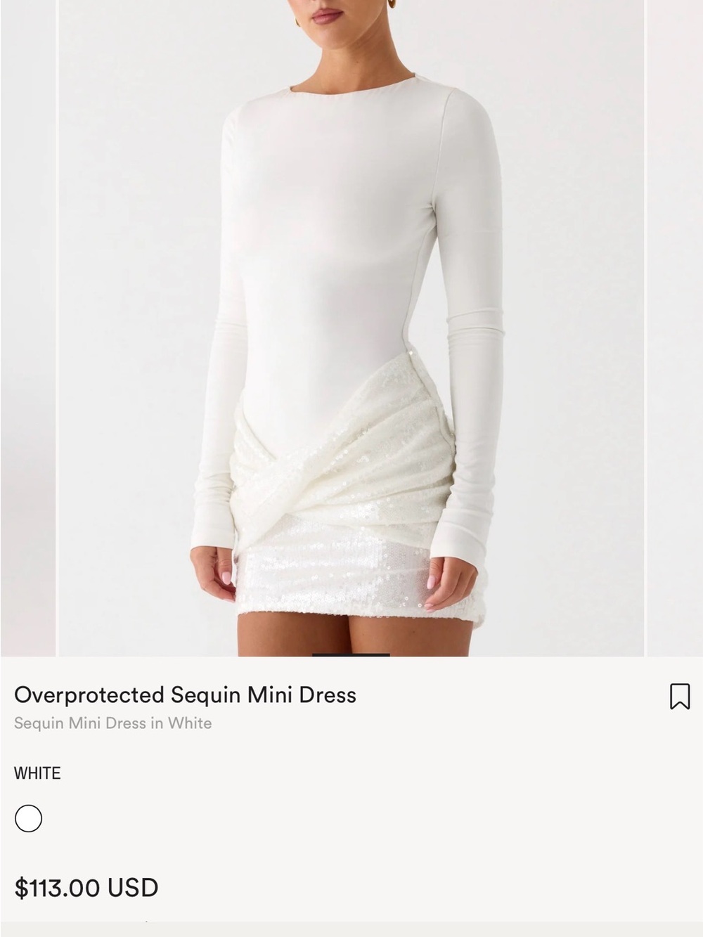 Sequin Mini Dress - White